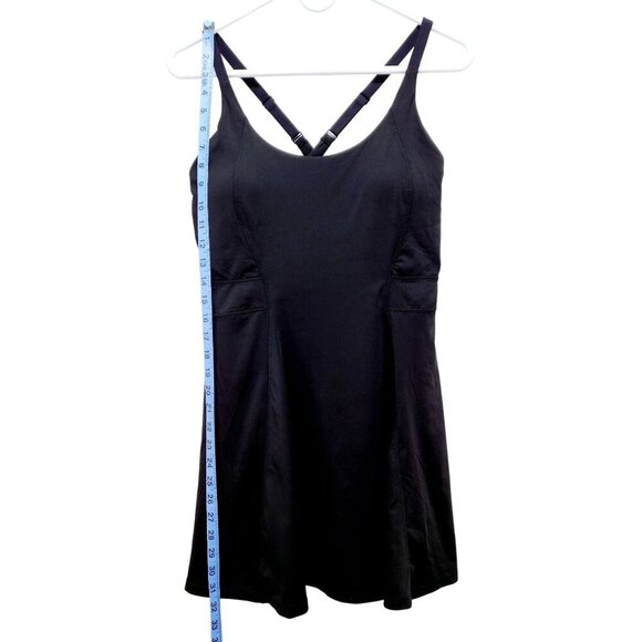 Black Crossback Athletic Tennis Dress With Adjustable Straps Flared Skirt Size S - Picture 5 of 12